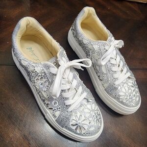 Betsey Johnson Rhinestone Sneakers Womens Size 10